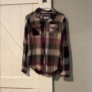 Purple Flannel Button Up with 2 Pockets